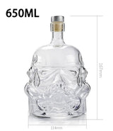 650ml Star Wars White Soldier Glass Jug Storm Trooper Spirit Bottle Empty Crystal Wine Glass Bottle Glass Cup Home Bar Tools eprolo