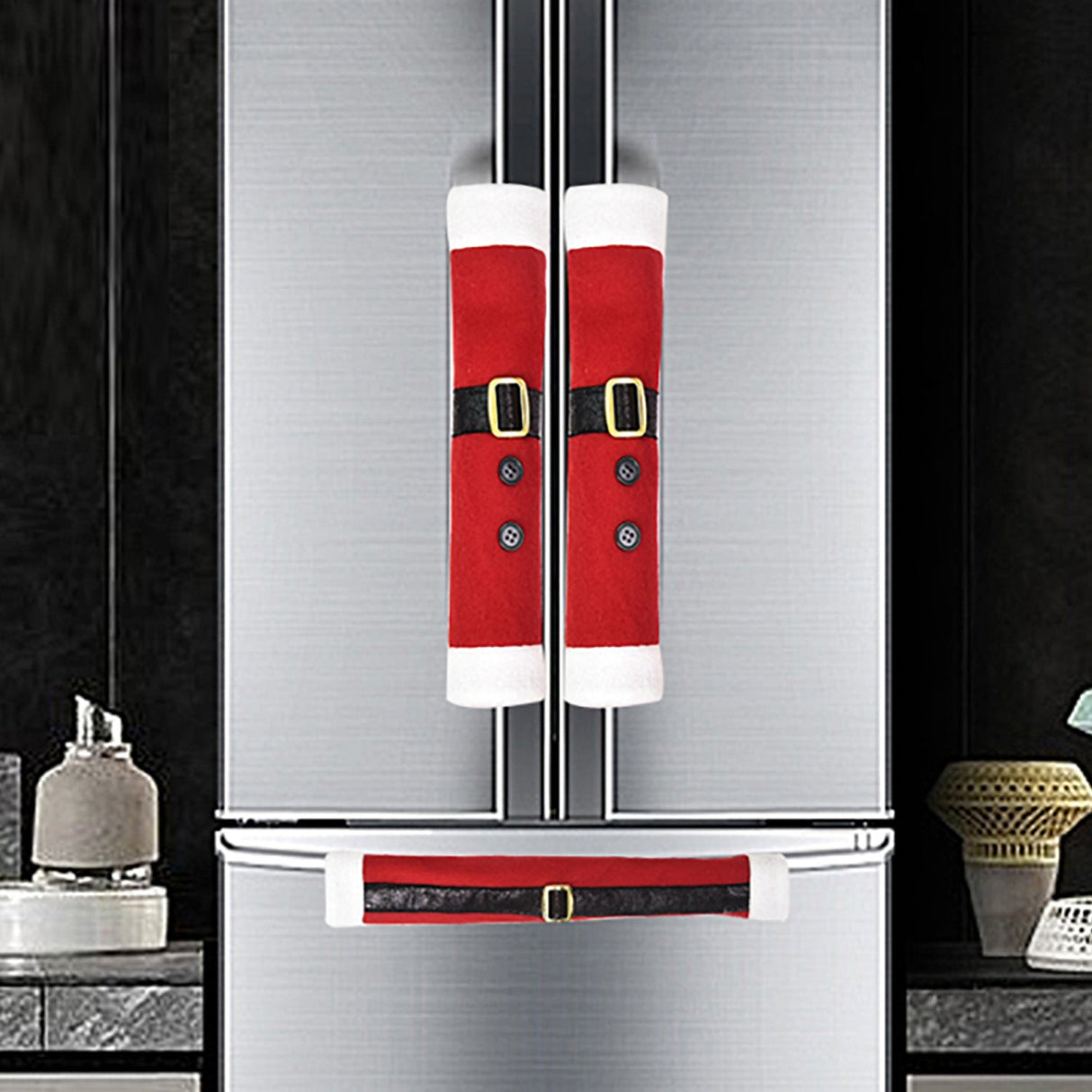 Christmas decorations, fleece cloth, refrigerator, gloves, home decorations, door handles, gloves, microwave oven, gloves Julia M Home & Kitchen