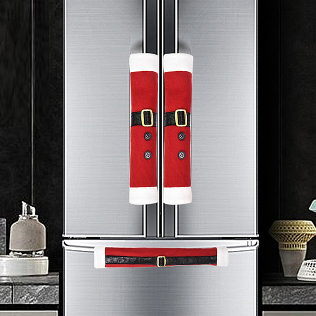 Christmas decorations, fleece cloth, refrigerator, gloves, home decorations, door handles, gloves, microwave oven, gloves Julia M Home & Kitchen