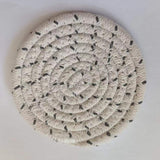 Cotton thread placemat hand woven insulation mat bowl mat cup mat thickened and simple cotton linen table mat