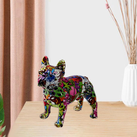 Colorful Bulldog Resin Crafts Decoration Living Room Office Entrance Desktop Home Soft Decoration