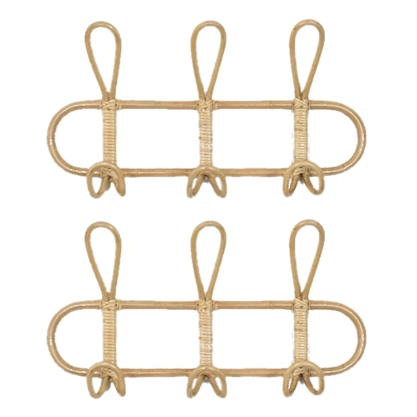 Kids Room Decor Hanger Rattan Wall Hooks Kids Garments Organizer Rack Clothes Hat Hanging Hook Rattan Hanger eprolo