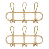 Kids Room Decor Hanger Rattan Wall Hooks Kids Garments Organizer Rack Clothes Hat Hanging Hook Rattan Hanger
