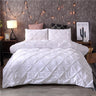 Luxury White Pinch Pleat Duvet Cover Set for Twin/Queen/King