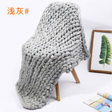 Nordic Chunky Knit Blanket Handmade Crochet Throw Knitted Blanket Sofa Blanket Oversized Woolen Blanket