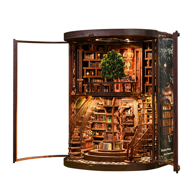 Elegant DIY Wooden Book Nook Kit – Luxe Miniature Bookend & Home Décor Craft