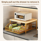 Modern Kitchen Microwave Shelf – Space-Saving Countertop Storage for Appliances, Elegant Design eprolo