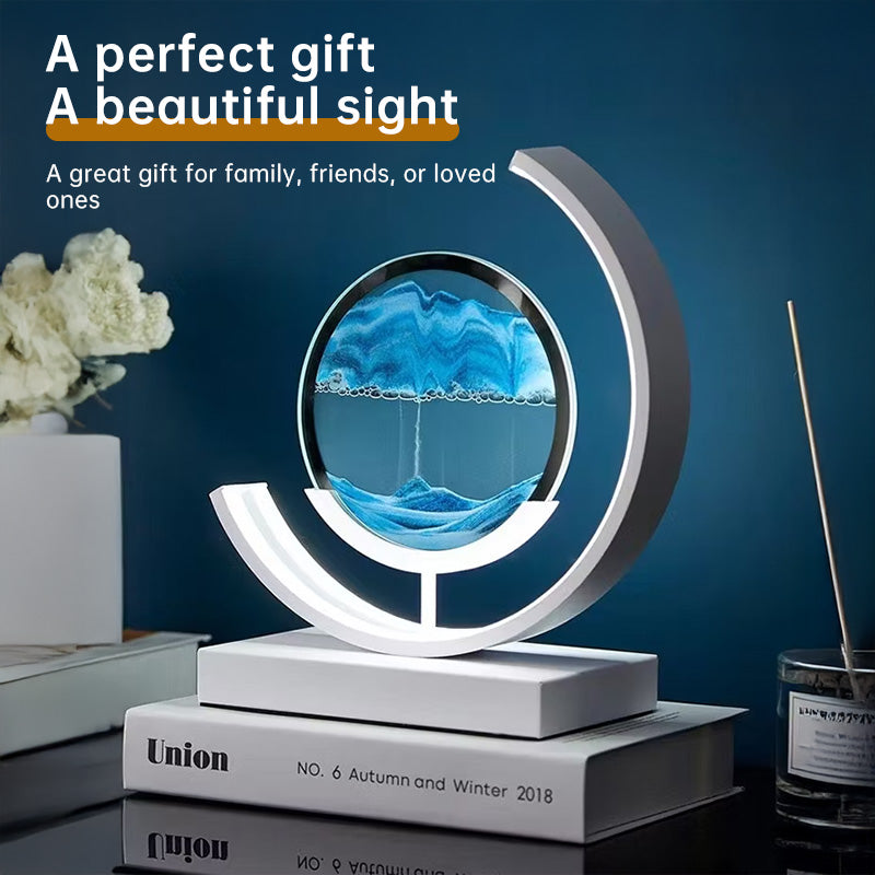 European Style LED Flowing Sand Painting Lamp - Elegant Night Light for Home