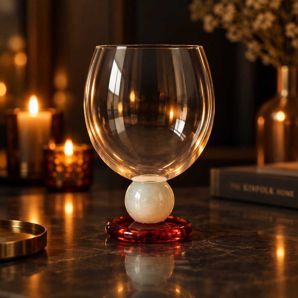 Orba Sculptural Glass Goblet