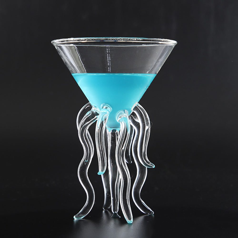 Octopus Cocktail Glass Transparent Jellyfish Glass Cup Juice Glass Goblet Conical Wine Champagne Glass