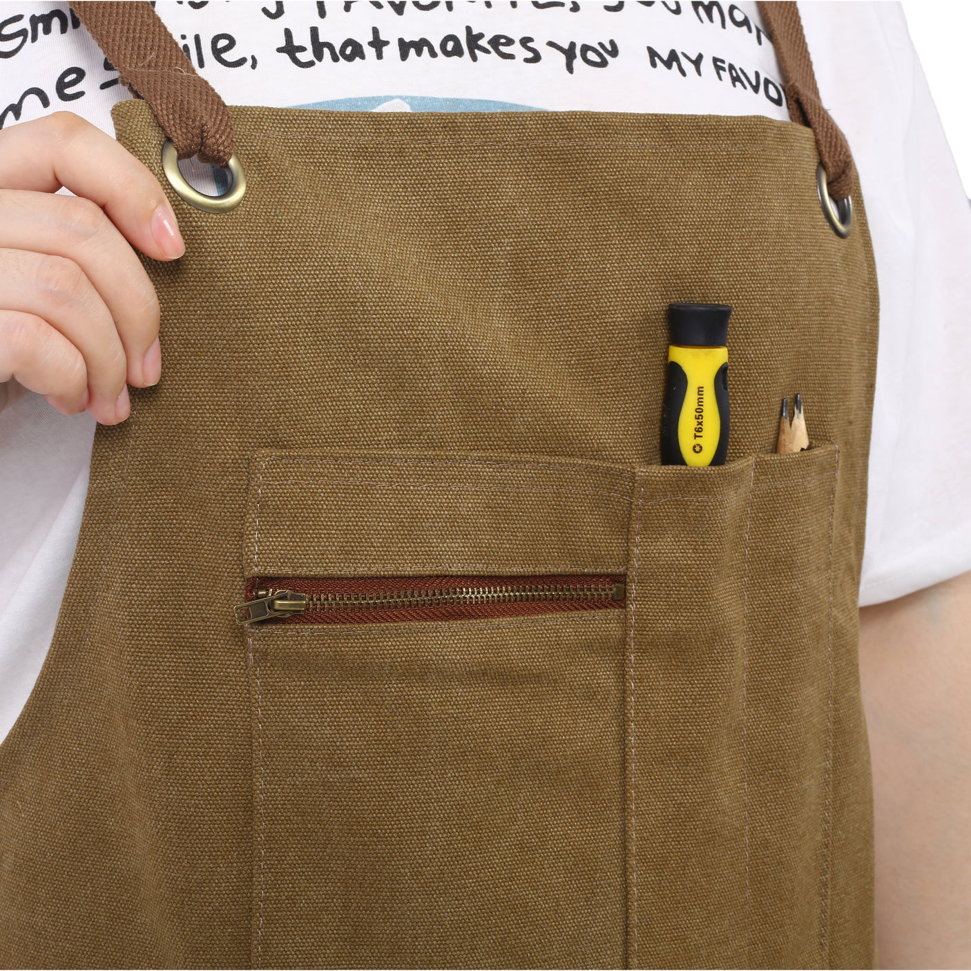 Long heavy-duty canvas tool apron, carpenter apron, carpenter 16 ounces, fully adjustable, no need for waxing eprolo