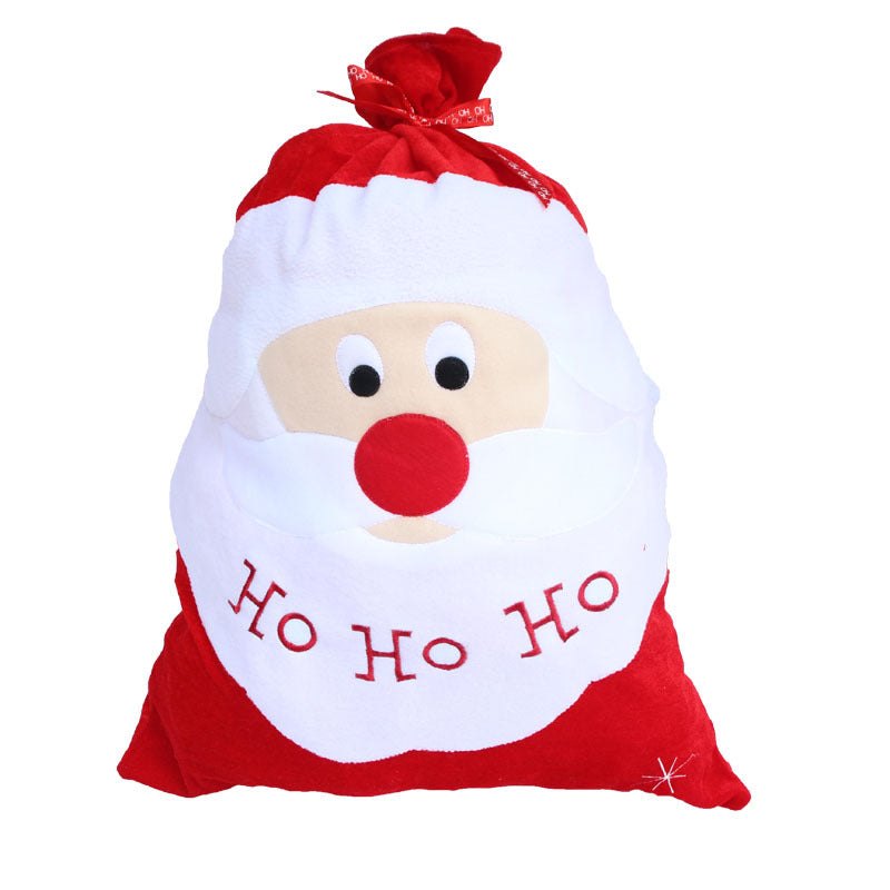 Christmas gold velvet embroidered gift bag, large Santa Claus gift bag, Santa Claus gift bag