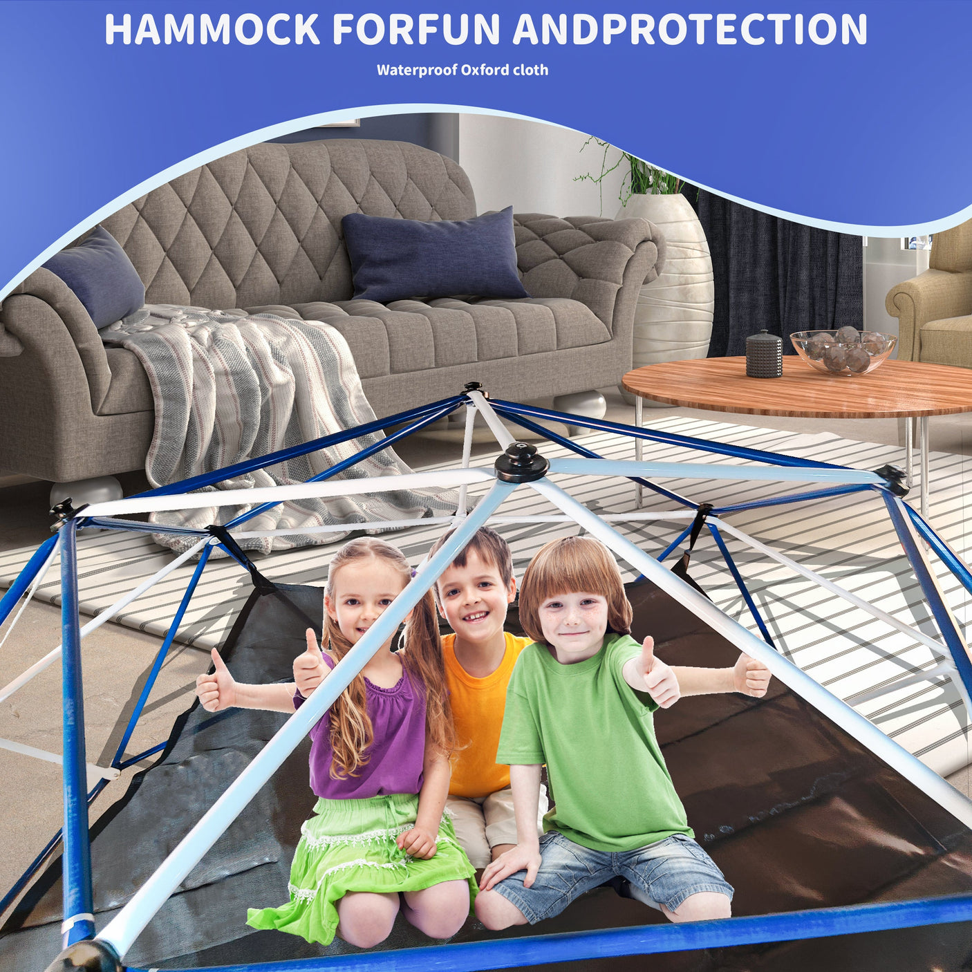 10FT Climbing Dome for Kids Jungle Gym Apply To Park Dome Climber With Hammock Playground Equipment eprolo
