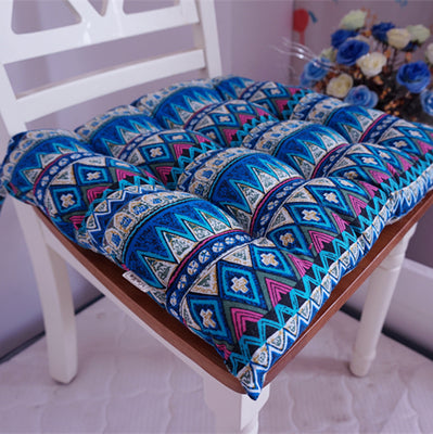 Dark Retro Southeast Asian Cotton Linen Luxurious Chair Cushion