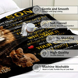 1pc Cozy Lion Printed Flannel Blanket - Soft, Warm, and Envelope-Style Throw Blanket for All Seasons, Perfect for Couch, Bed, Sofa, Office, Camping, Travel, and Home Decor, Ideal Holiday Gift for Son from Dad