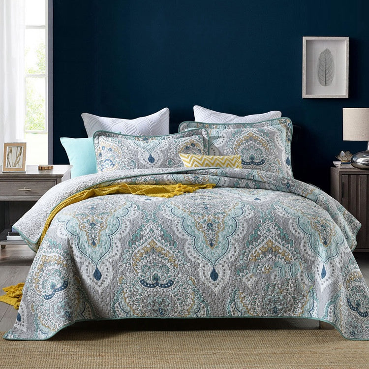 Pure Cotton Summer Cooling Duvet Airable Cover Bed Three-piece Set