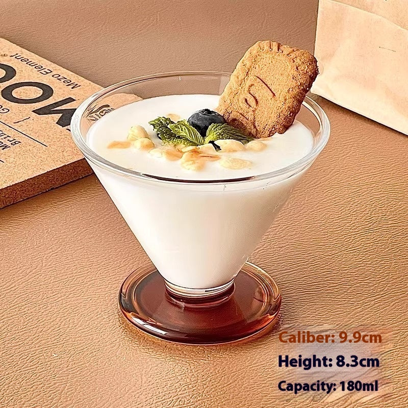 Elegant Irregular Glass Dessert Cup – 180ml-185ml