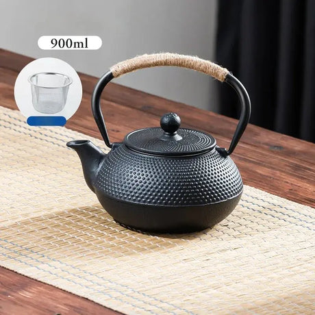 900ML Cast Iron Teapot Sakura Pattern Tea Kettle With Tea-Strainer - Julia M LifeStyles