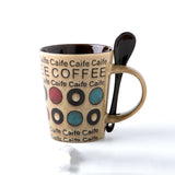 Trendy Ceramic Coffee Cup With Lid Spoon