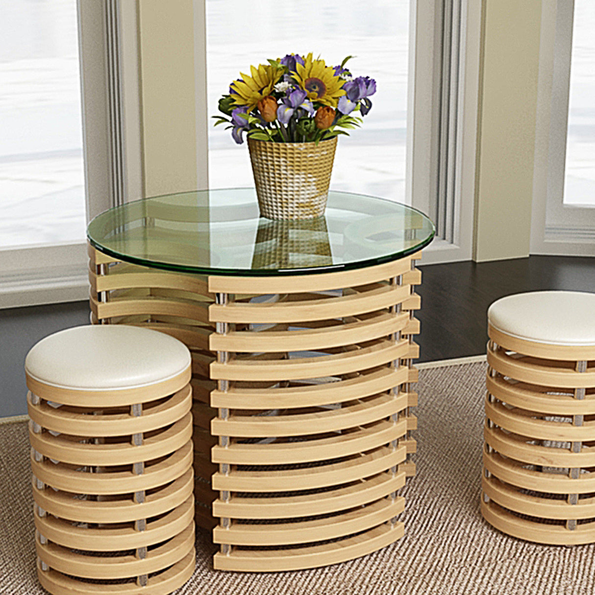 20" Inch Round Tempered Glass Table Top Clear Glass 1/4" Inch Thick Round Polished Edge Julia M Home & Kitchen