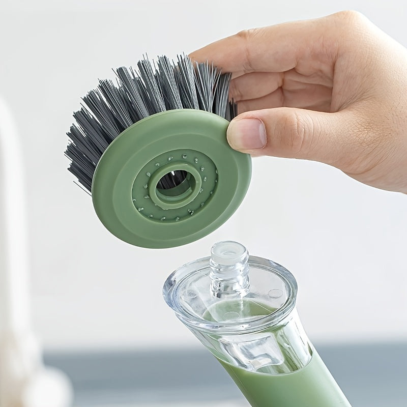 Extended Handle Ergonomic Dishwashing Brush with Soap Dispenser, Replaceable Head for Easy Cleaning of Pots, Pans & Sinks - Essential Kitchen Tool Julia M LifeStyles