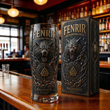 Colored glass bottle beer glass