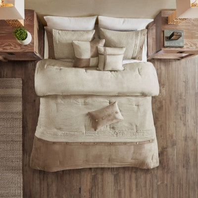 Madison Park Boone 7-Piece Faux Suede Comforter Set – King/California King