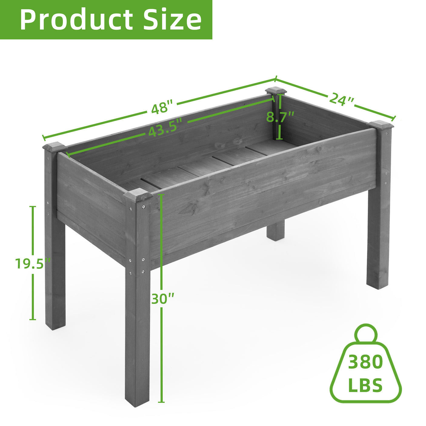 Raised Garden Bed with Legs, Elevated Wooden Planter Box for Outdoor Plants - Julia M LifeStyles