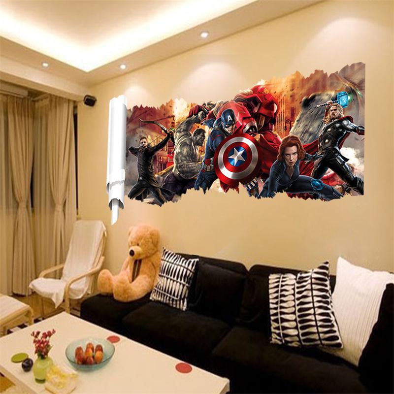 European Style 3D Wall Hole Stickers - Avengers Home Decor Julia M Home & Kitchen