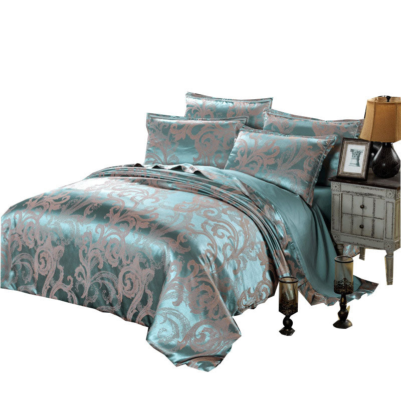 Luxurious 4-Piece Cotton Lace & Floral Bedding Set