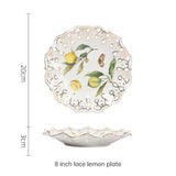 European - style Elegant Lemon Espresso Cups Set: Includes Tea Cups, Saucers, Ceramic Mugs, and a Dessert Plate eprolo