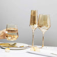 Hammered Diamond Amber Crystal Champagne Goblet Julia M Home & Kitchen