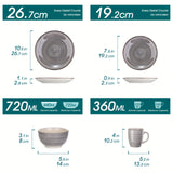 Artisanal 32-Piece Handpainted Stoneware Dinnerware Set for 8 – Scratch-Resistant & Dishwasher Safe