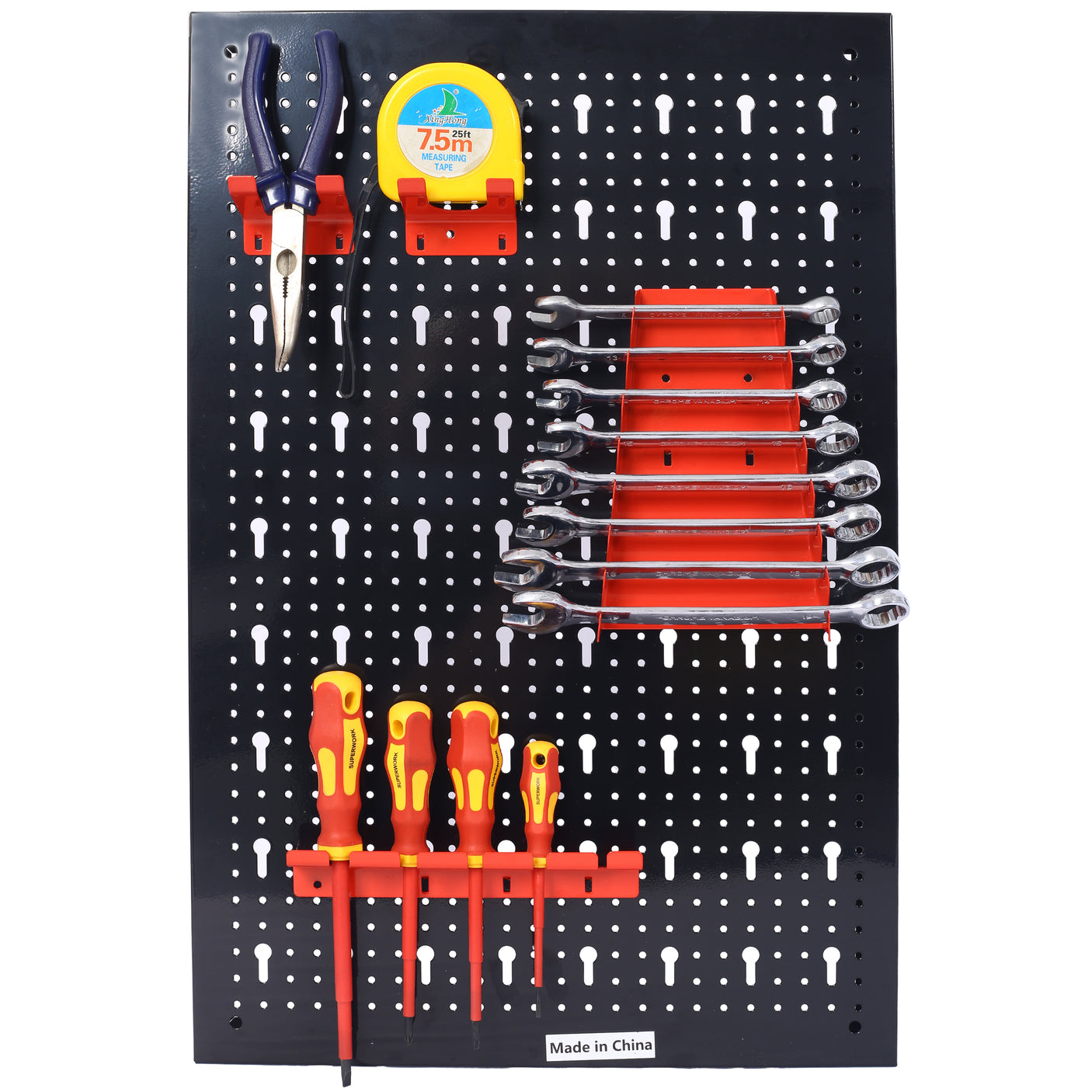 4-foot metal garage nail board tool rack with 3 nail board wall mounted tools for storing nail boards, black - Julia M LifeStyles