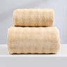 Wide Stripe Dark Stripe Coral Velvet Printing Towels Suit