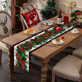 New red and black checkered table flag Christmas red fruit printed tablecloth TV cabinet decoration tablecloth home fabric