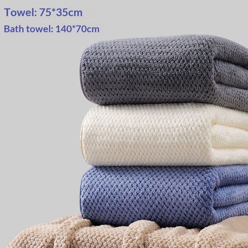 4-Piece Plush Coral Fleece Luxury Bath Towel Set