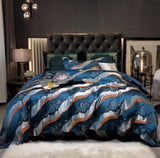 Luxury Retro Style Black Gold Jacquard Cotton Bed Set