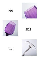 British Purple Goblet Champagne Glasses Set Nordic Style New Crystal Light Luxury Wine Glass Home Beautiful Colored Glass Cups