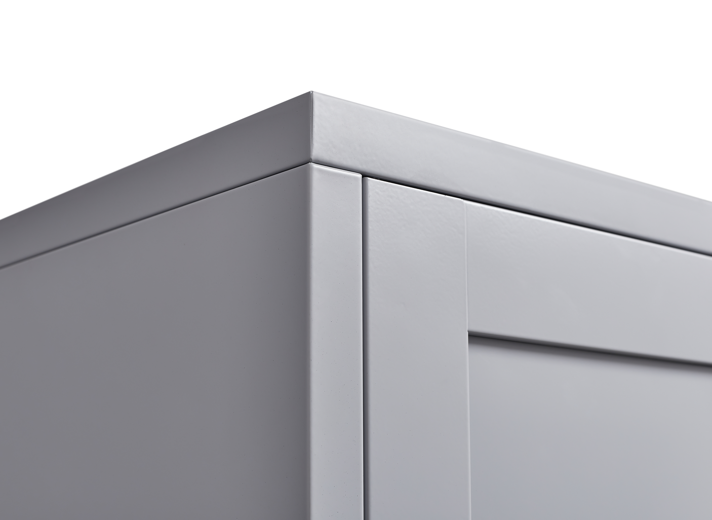 Grey metal kitchen storage cabinet, kitchen pantry storage cabinet with door and shelf, adjustable leveling feet eprolo