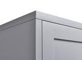 Grey metal kitchen storage cabinet, kitchen pantry storage cabinet with door and shelf, adjustable leveling feet