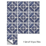 Mosaic 10-Piece Imitation Ceramic Tile Stickers Set for Home Decoration