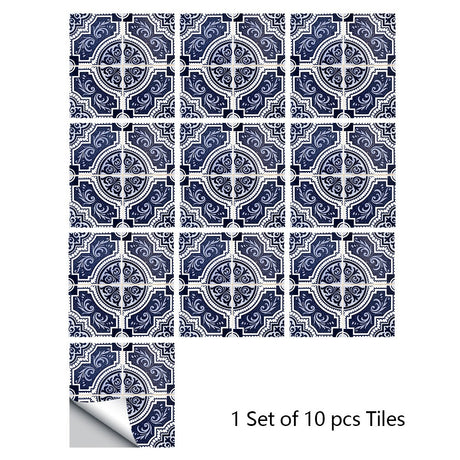 Mosaic 10-Piece Imitation Ceramic Tile Stickers Set for Home Decoration