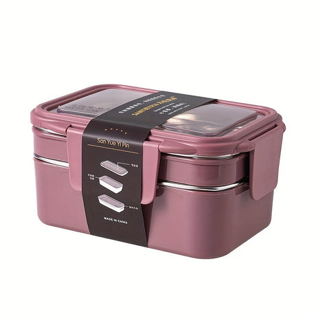 1pc Programmable Stainless Steel Lunch Box with Grids, Leakproof Bento Container, Dishwasher Safe, Rectangle Food Storage for Office, School, Canteen, Home Kitchen - No Electricity Needed,Back to School Julia M LifeStyles