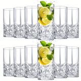 Set Of 12 Tall Highball Glasses 12oz Crystal Drinking Glasses - Julia M LifeStyles