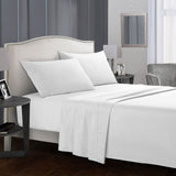 Pure Color Bedding Set Bed Linens Flat Sheet+Fitted Sheet+Pillowcase Queen/ King Size Gray Soft comfortable white Bed set40 - Julia M LifeStyles