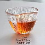 Small personal cup tea tasting cup hammer patterned kung fu heat-resistant glass single cup small cup tea cup Julia M Home & Kitchen