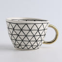 Motif Gold-Handle Ceramic Mug, 350 mL