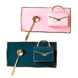 Elegant Ceramic Purse Cup Set with Saucer and Spoon