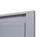 Grey metal kitchen storage cabinet, kitchen pantry storage cabinet with door and shelf, adjustable leveling feet